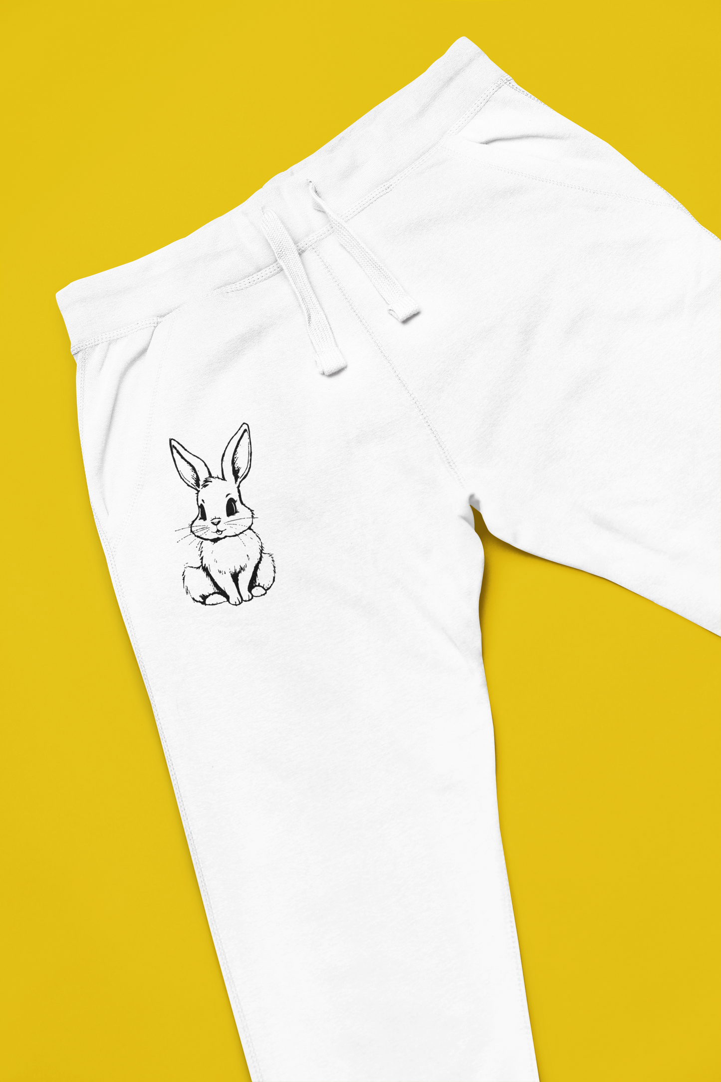 Conjunto de sudadera y jogger con diseño minimalista de conejito 🐇🤍