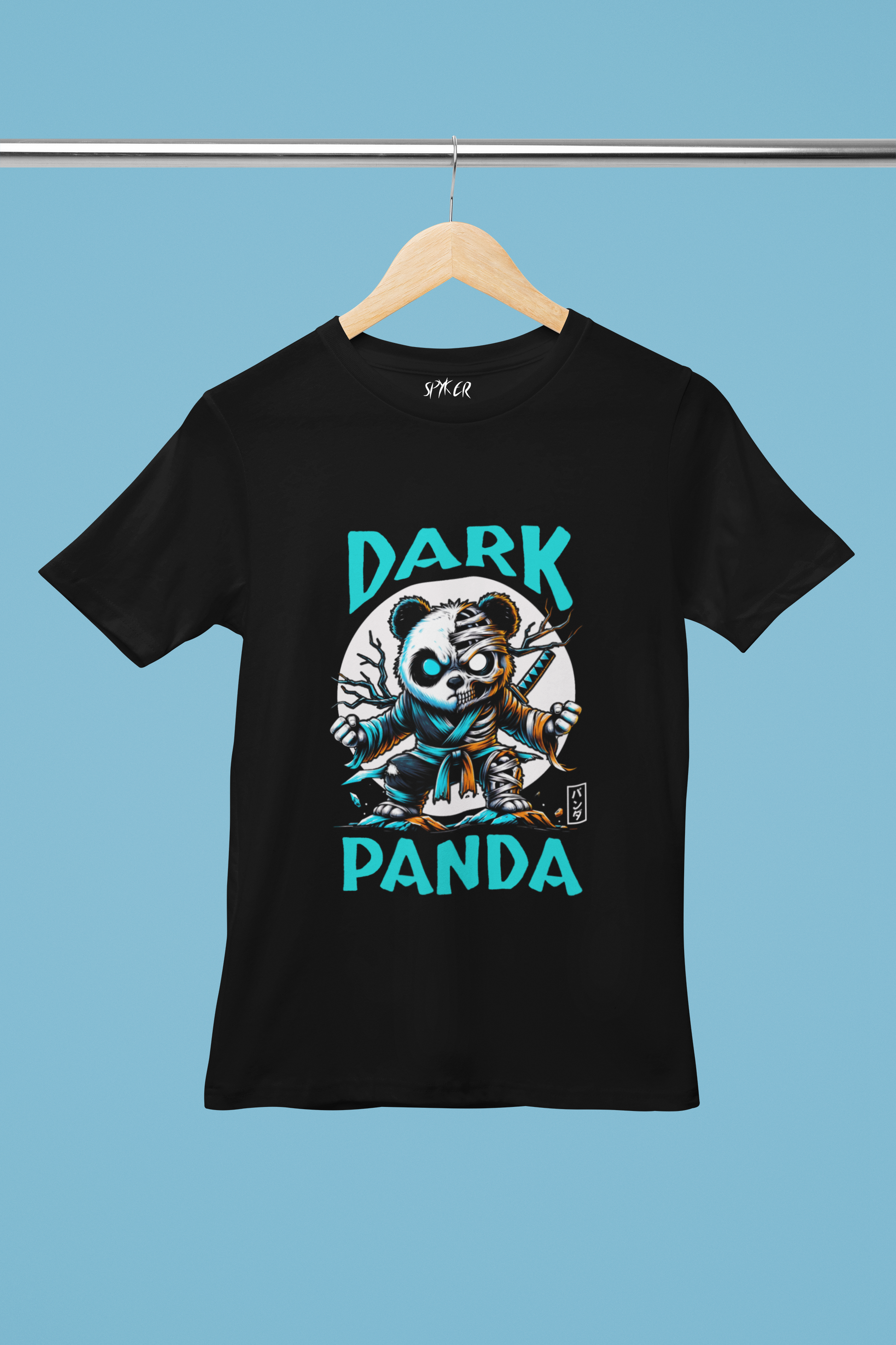 Dark Panda Men's T-Shirt – 100% Cotton Streetwear Graphic Tee featuring a rebellious panda design, ideal for urban fashion lovers and skaters crewneck