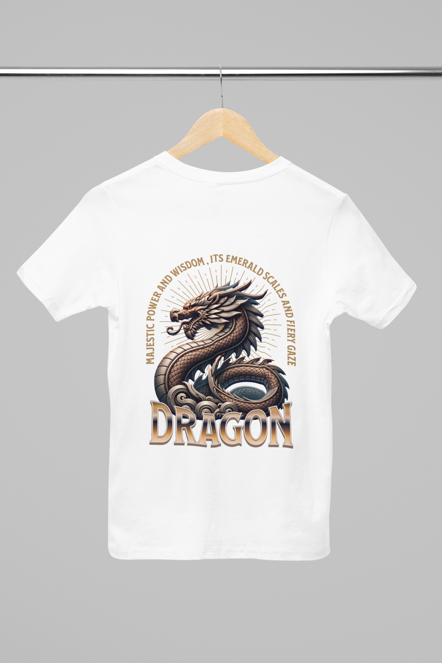 Dragon Spirit Men's T-Shirt – 100% Cotton Fantasy Graphic Tee featuring a mythical dragon design, perfect for streetwear and fantasy lovers