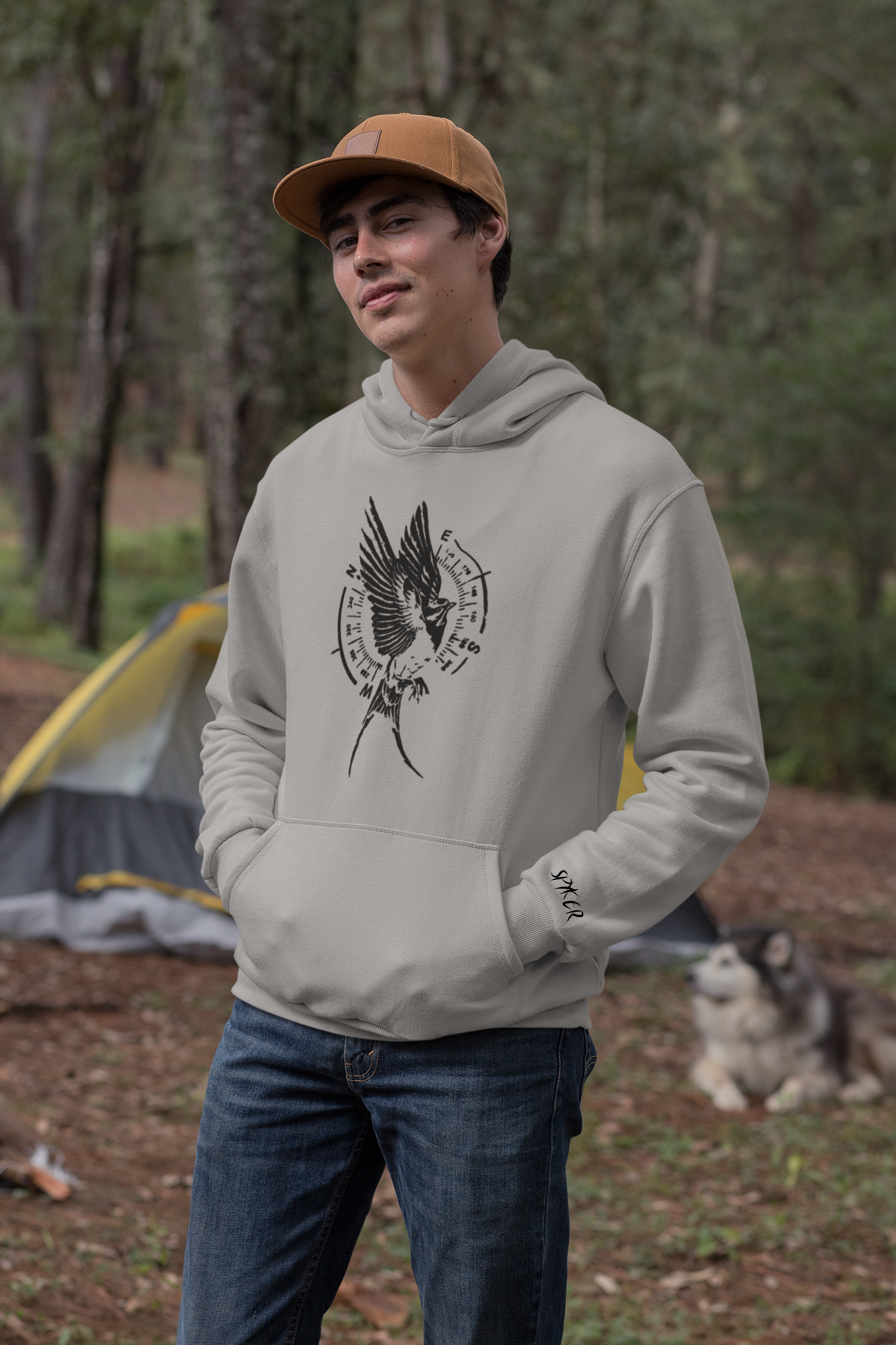 Sudadera con capucha con espíritu aventurero 🦅🧭🌲 