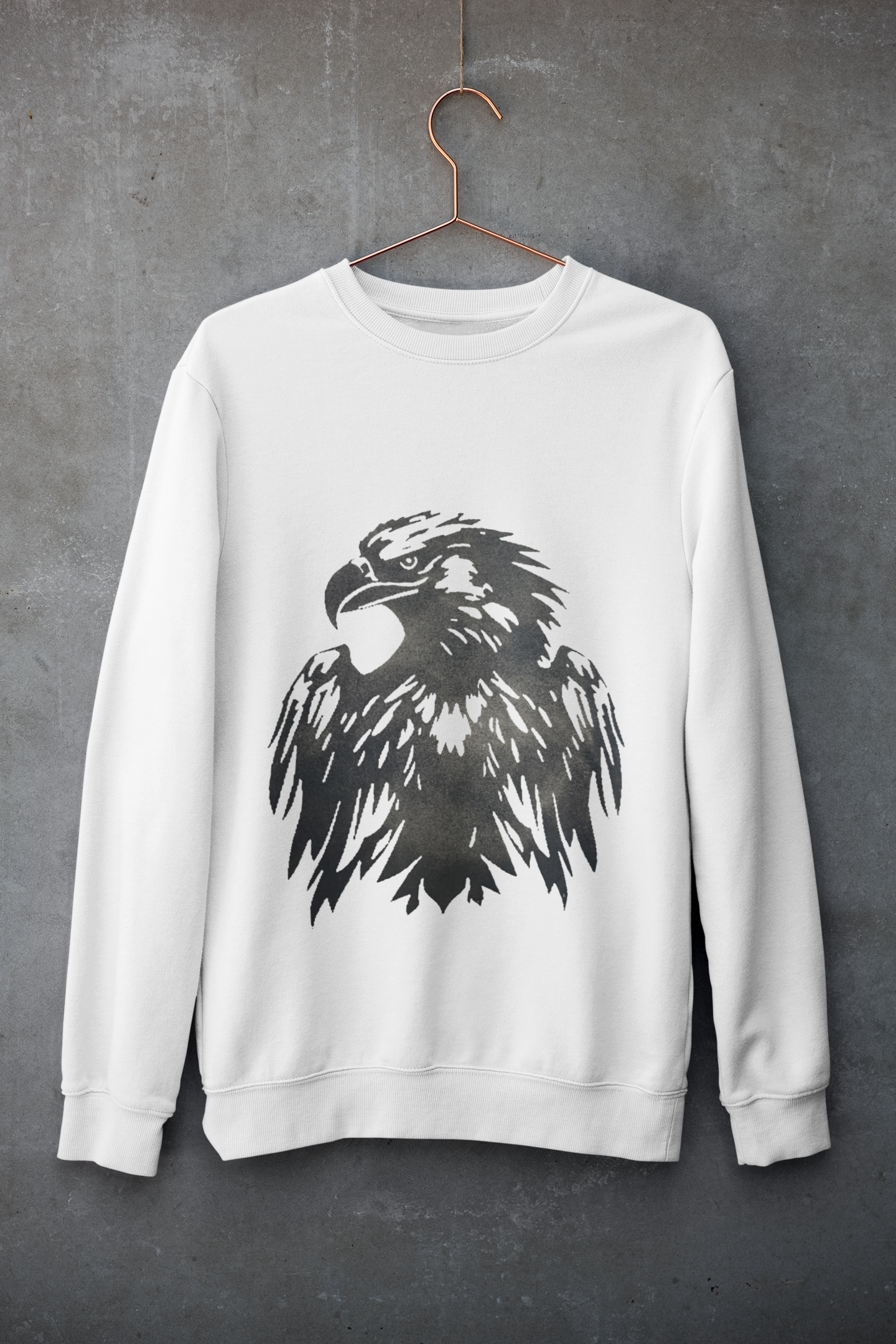 White Majestic Eagle Bold Eagle Graphic Sweatshirt – Screen Print