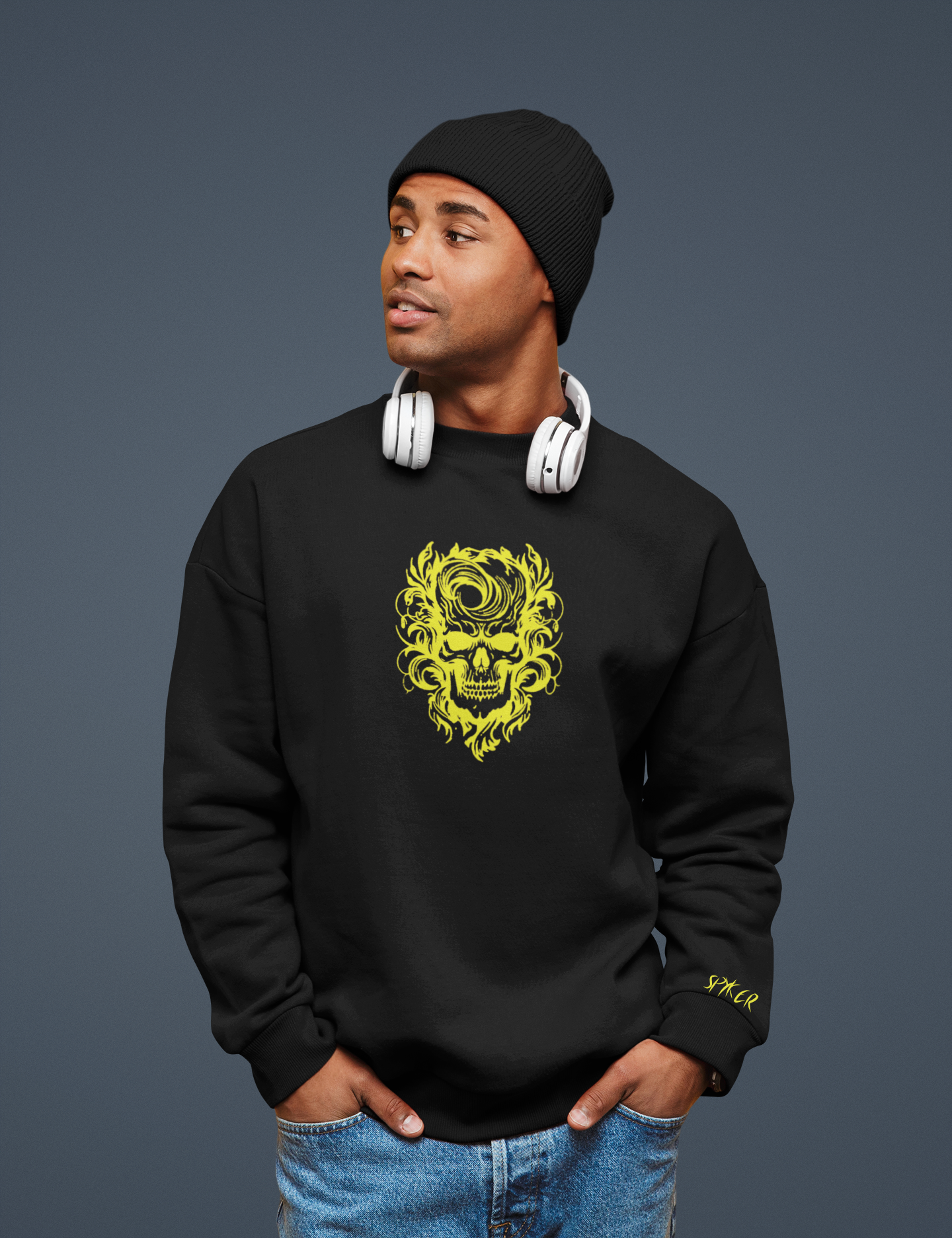 Skull Flame Crest Sweatshirt